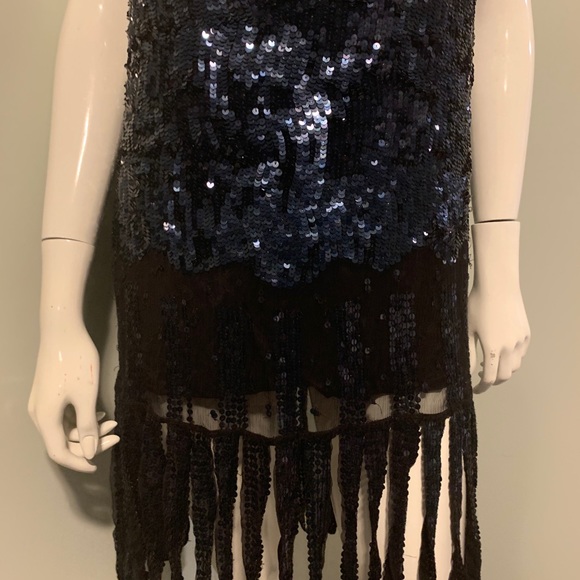 Beautiful Sequinned Navy & Black Dress Kate Moss - Picture 2 of 5